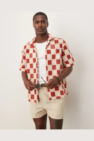 ASOS Revere crochet shirt in and white