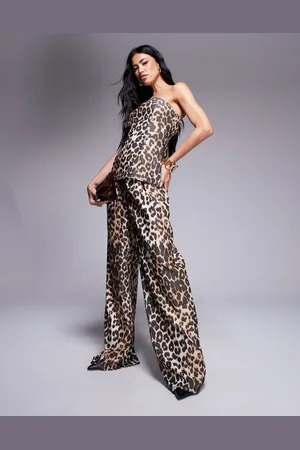 ASOS Bengaline trousers in leopard print