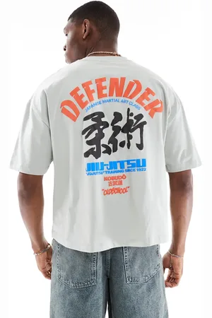 ASOS Boxy oversized t-shirt with souvenir graphic in light