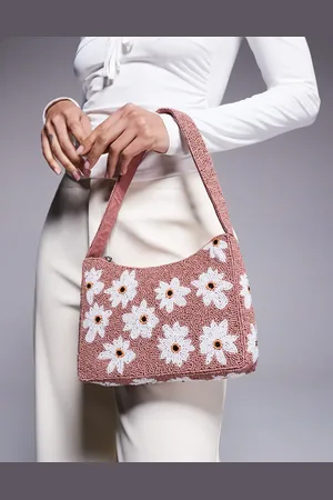 True Decadence Flower beaded shoulder bag in
