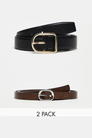 ASOS 2 pack jeans and skinny waist and hip belt in washed pu