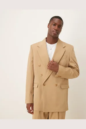 ASOS Relaxed longline suit jacket in camel