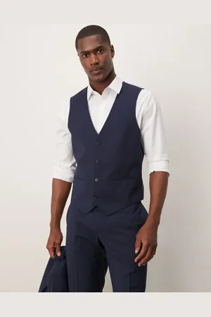 ASOS Wedding slim suit waistcoat in pinstripe