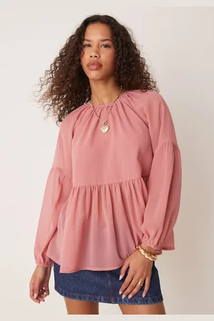 ASOS Long sleeve floaty smock top in