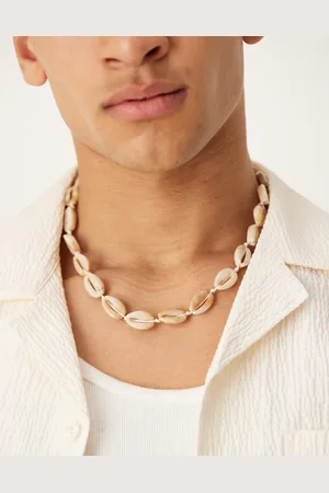 ASOS Cord and faux shell necklace in cream