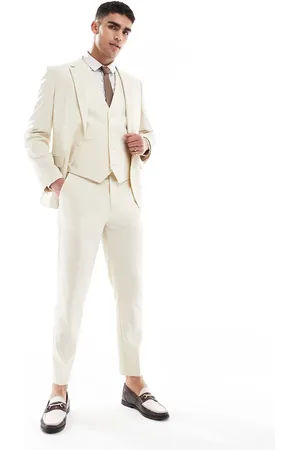 ASOS Tapered suit trousers in stone
