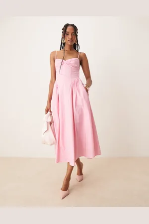Nialaya Destene bustle detail camisole dress in bon bon