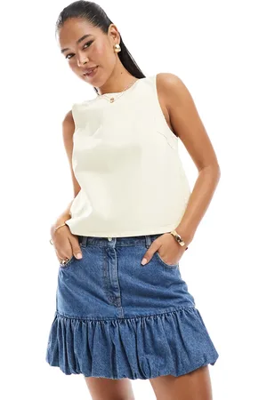 ASOS Denim shift top in butter