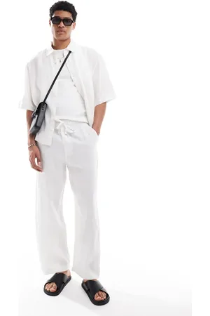 Pull&Bear 100% baggy linen trouser co-ord in