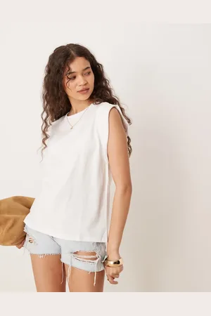 MANGO Sleeveless elevated shoulder vest in