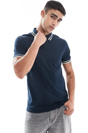 ASOS Pique polo with white tipping in