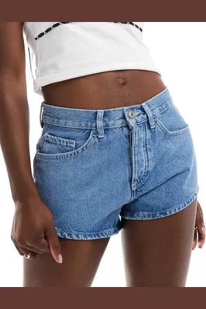 MANGO Micro denim short in light