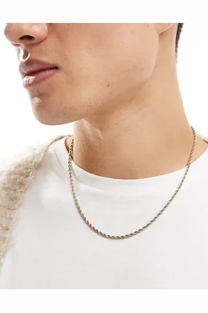 ASOS Waterproof stainless steel rope chain in gold and silver tone