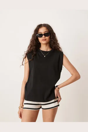 MANGO Sleeveless elevated shoulder vest in
