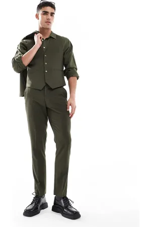 ASOS Slim suit trousers in olive
