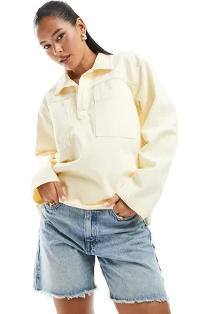 ASOS Denim rugby top in butter