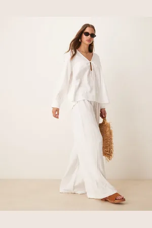 Esmée Esmee Exclusive relaxed fit tie front beach trousers in