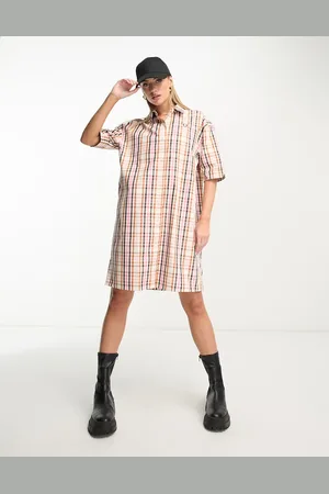 Fred Perry Check shirt dress in cream