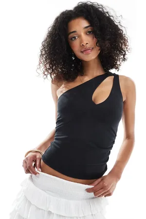 Bershka Semi sheer one shoulder co-ord in