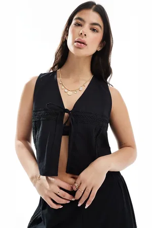 Esmée Esmee Exclusive lace panel waist coat co-ord in
