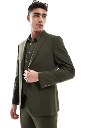 ASOS Slim suit jacket in olive