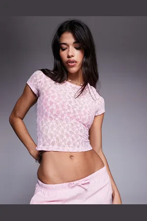 ASOS Lace short sleeve baby tee in