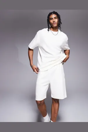 River Island Textured shorts co-ord in ecru