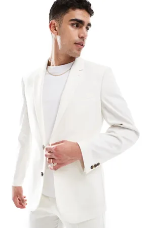 ASOS Slim suit jacket in ecru
