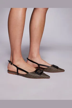 River Island Raffia pointed ballet flat in
