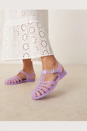 ASOS Medley jelly fisherman flats in lilac
