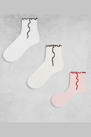 Cotton On Cotton On 3 pack fashion frill ribbed crew sock