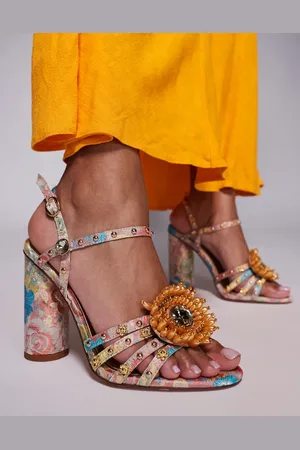 AZALEA WANG Koan embellished block heeled sandals in