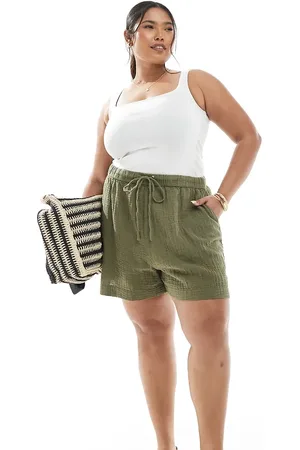 New Look New Look Curve double cloth short in khaki