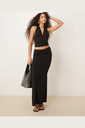 Gina Tricot Co-ord Soft Touch jersey maxi drapey skirt in