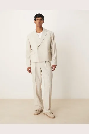 ASOS Wide leg suit trousers in cream