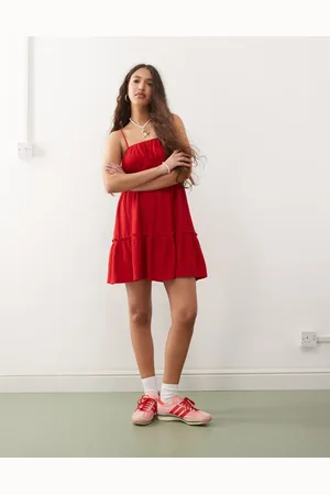 Miss Selfridge Seersucker tiered smock dress in
