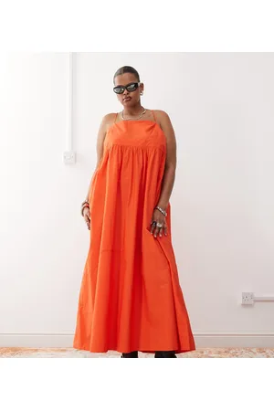 COLLUSION Plus maxi sun dress in tomato