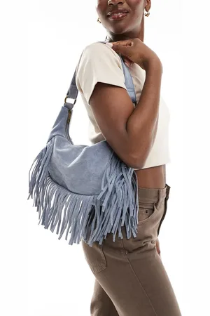 Cotton On Cotton On Dahlia fringe micro underarm bag in steel