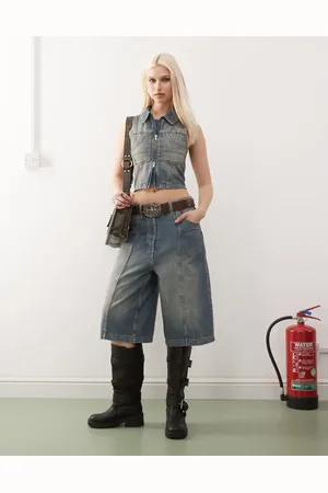 COLLUSION Iconic denim jorts co-ord in vintage wash