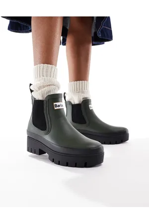 Barbour Halton wellington boots in olive/