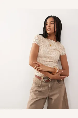 Reclaimed Lace baby tee in buttermilk