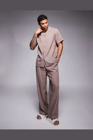 South Beach Drawstring beach trouser co-ord in stone