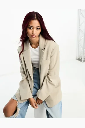 Pull&Bear Oversized blazer in stone