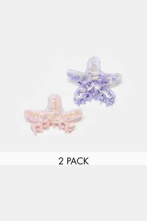 Easilocks X ASOS Exclusive Starfish Claw Clips 2 Pack - Pink & Purple