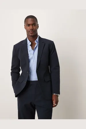Abercrombie & Fitch Abercombie & Fitch slim single breasted seersucker suit blazer co-ord in