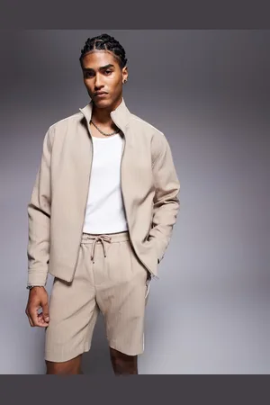 River Island Pinstripe jacket co-ord in stone