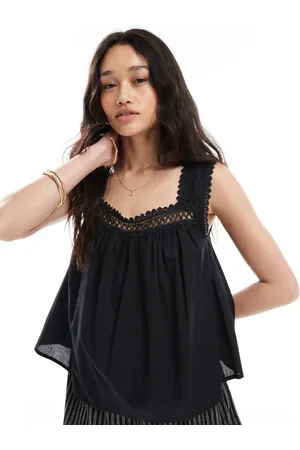 ASOS Lace trim square neck cami top in
