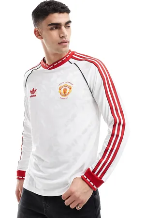 adidas Adidas Football Manchester United anniversary 91 long sleeve top in and red
