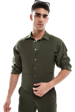 ASOS Slim suit waistcoat in olive