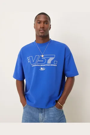 ASOS Boxy oversized t-shirt in heavyweight 300gsm with sports graphic